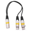 30cm 3 Pin Xlr Male to 2 Xlr Female Audio Extension Cable Y Splitter
