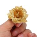 100 Stk. Seide Rosen Kuenstliche Braut Clips Blumenkoepfe (golden)