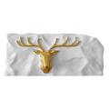 European Resin Golden Deer Head Tissue Box Elk Pen Holder B