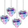 4 Pcs Crystal Ceiling Fan Pull Chain for Ceiling Light Fan (heart)