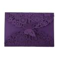 10pcs/set Carved Butterflies Invitation Card for Wedding: Purple