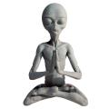 Meditation Alien Statue Mini Resin Ornament Decor for Indoor Outdoor