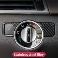 Carbon Fiber Head Light Lamp Switch Cover Sticker for Benz Gl Gls Etc