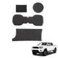 Car Carbon Fiber Water Cup Holder Insert Slot Mat for Toyota Tacoma