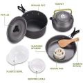 Camping Cookware Mess Kit, Outdoor Cookware Set, Nonstick Aluminum
