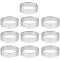 10 Pack Stainless Steel Tart Ring, Heat-resistant Mousse Ring, 8cm