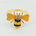 6pcs Yellow Bee Design Rings Towel Buckle Bumble Bee Napkin Holder