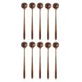 10pcs Long Spoons Wooden,wood Round Spoons for Soup Cooking 10.9 In