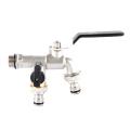 Double Outlet Garden Outdoor Tap Valve Faucet 1/2 Inch / 3/4 Inch A