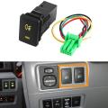 4-pole 12v Push Button Switch with Led Lights for Fog Lights(33x22mm)