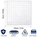 Square Shower Mats,53x53cm,bath Mats with Suction Cup,(transparent)