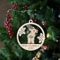 Wooden Hollow Carving Hanging Decor, for Christmas Tree, Wall, B