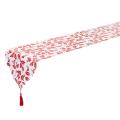 Bronzing Table Runner - Star Leaf with Tassel for Xmas Table Decor E