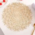 Pvc Bronzing Hollow Non-slip Kitchen Placemat Insulation Pad Gold