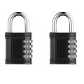 2x Outdoor Padlock, 4 Digit Code Padlock for Lockers,resettable,black