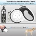 Retractable Dog Leash with Light and Dog Poop Bag Dispenser