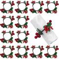 Napkin Rings,red Berry Table Decorations for Christmas Birthday Party