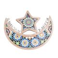 Moon Star Wooden Eid Decoration for Home Muslim Decor Food Tray(a)