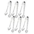 6 Pcs Vintage Rose Relief Ice Square Clips Sugar Tongs Kitchen Silver