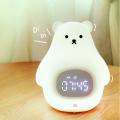Cute Child Alarm Clock Silicone Bear Led Night Light Digital Clock