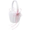 Double Heart Basket White Satin Rhinestone Decor Red Wedding Party