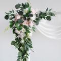2pcs Artificial Flower Rose Welcome Wedding Guest Card Wall Decor