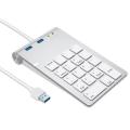Usb Numeric Keypad 18 Keys with Usb 3.0 Port Hubs and Audio Adapter