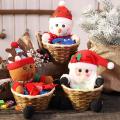 Christmas Candy Basket Storage Container Decoration Santa Claus- A