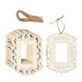 18 Pcs Unfinished Blank Wooden Mini Picture Frames with Lanyard