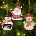 2022 Santa Claus Deer Snowmass Wooden Pendant Christmas Decorations