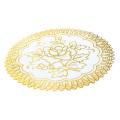 6 Exquisite Gold-tone Flower Dinning Table Coasters Set