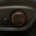 3pcs Car Seat Adjustment Switch Knob Ring Cover Trim Red