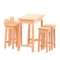 1/12 Scale Dolls House Wooden Bar Table and Chairs Set for Dollhouse