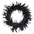 Feather Garland with Purple Lights for Halloween Party Decoration