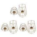 Set Of 2 Gold Geometric Metal Tealight Candle Holders Decorations