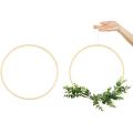 Wreath Rings,12 Pack 6 Sizes Wooden Bamboo for Diy Dream Catcher
