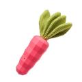 Dog Squeak Toy Rubber Carrot Dog Tough Interactive Tough Rose Red