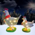 Light-up Chicken with Scarf Holiday Decor , Led for Garden Patio Lawn