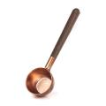 Coffee Bean Measuring Spoon Solid Wood Copper Measuring Spoon