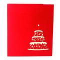Greeting Cards Paper 3d Pop Up Laser Cut Cake with Envelope Red