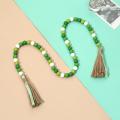 St. Patrick's Day Wood Beads Garland, Rustic Tassels Farmhouse, C