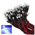 10 Pcs 12v 20cm Led Pre Wired 3mm Blue