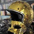 Disco Ball Helmet with Retractable Visor (silver)