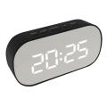 Led Digital Alarm Clock Black Frame White Light