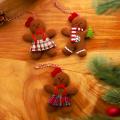 3 Pcs Christmas Ornaments Plush Gingerbread Man for Home Toys B
