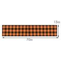 13x70inch Black and Orange Plaid Table Runner,for Party Home Decor