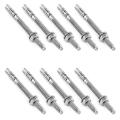 Wedge Anchor, Stainless Steel,1/4 Inch X 3-1/8 Inch, 10 Pcs