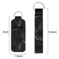 5 Pcs Chapstick Holder Keychain with 5 Pcs Neoprene Wristlet Lanyards