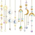 7pcs Dream Catcher Crystal Wind Chime Gardening Decorative Room Decor