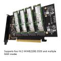 M.2 Nvme to Pcie 4.0 X16 Adapter Card, Supports 4 Nvme M.2 2280